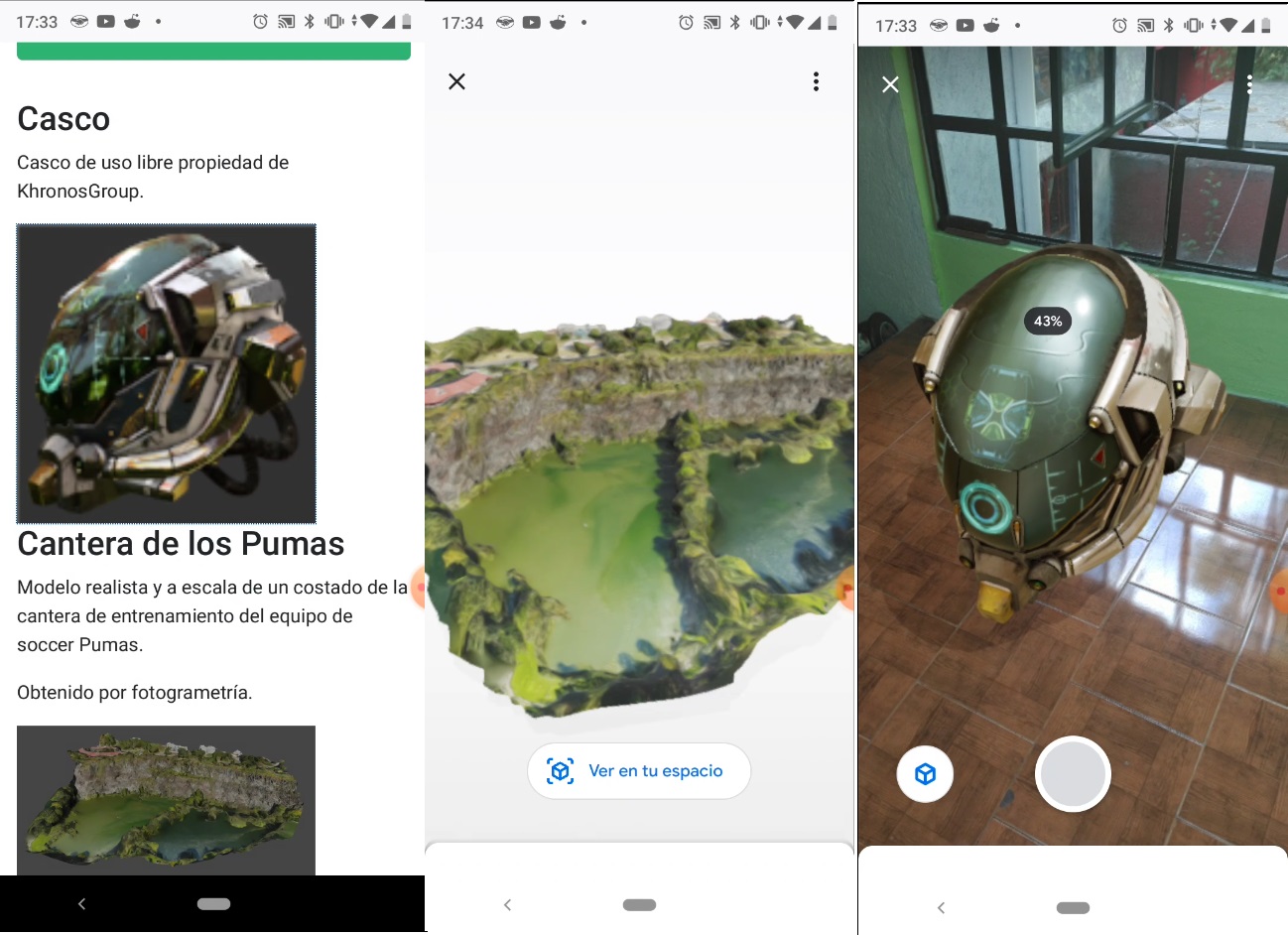 Web AR and 3D gallery